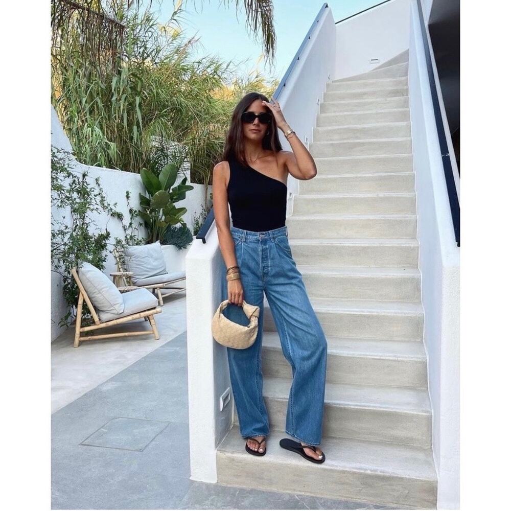 NWOT MOTHER Snacks! The Pleated Fun Dip Puddle Jeans in Nothing Else Like It 25